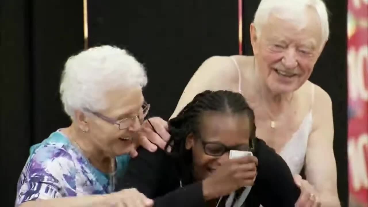 Old Man Struts His Stuff In A Woman's Night Gown