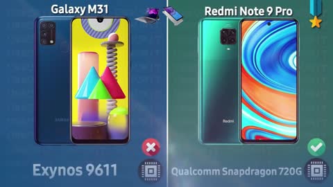 Galaxy M31 VS Redmi Note 9 Pro - مقارنة