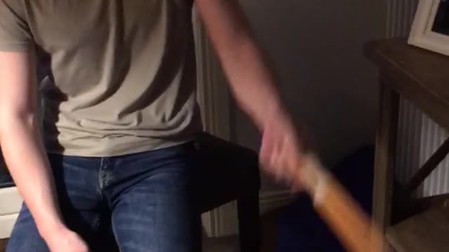 Guy flips knife and ends up cutting his hand