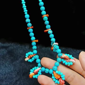 Natural turquoise spiny oyster unique design handmade choker gemstone jewelry03