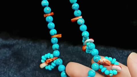 Natural turquoise spiny oyster unique design handmade choker gemstone jewelry03