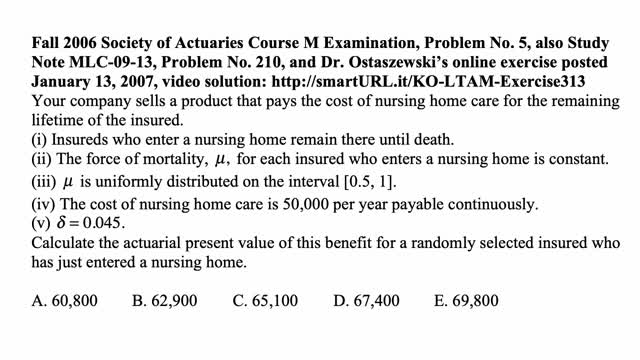 Exam LTAM exercise for May 15, 2021