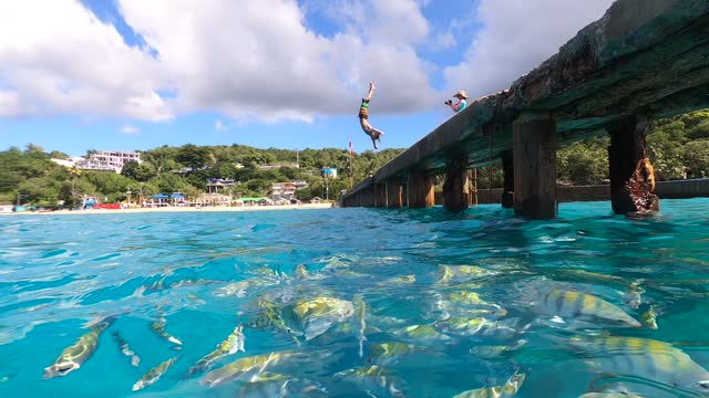 Action at the Crashboat Pier