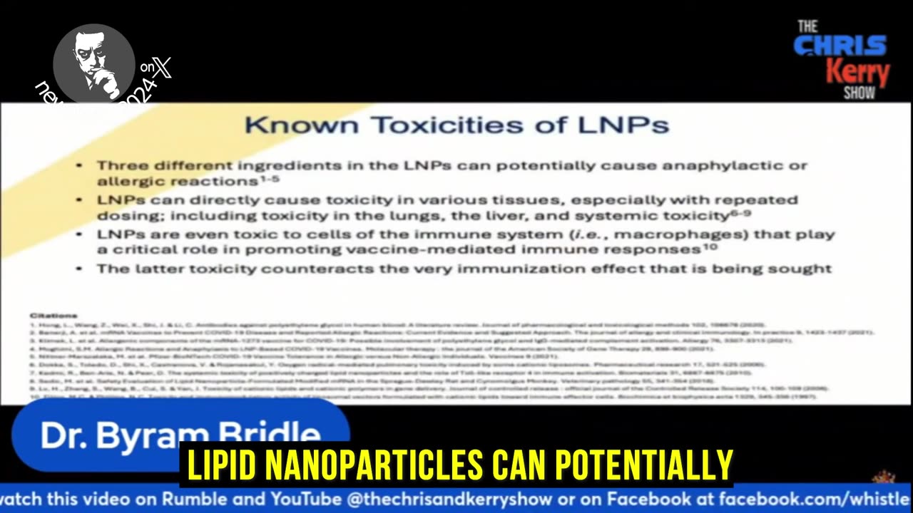 Dr. Byram Bridle about known toxicities of lipid nanoparticles