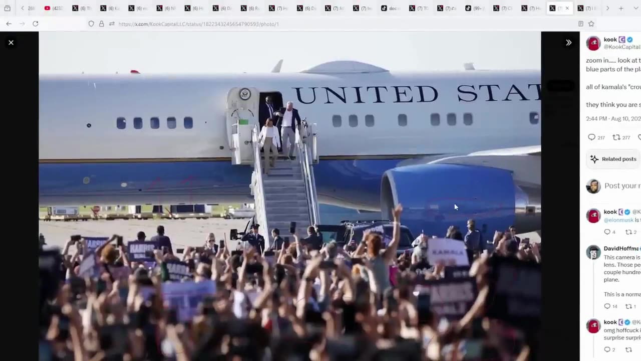 DemonCrat Harris faked AI people rally at Michigan airport