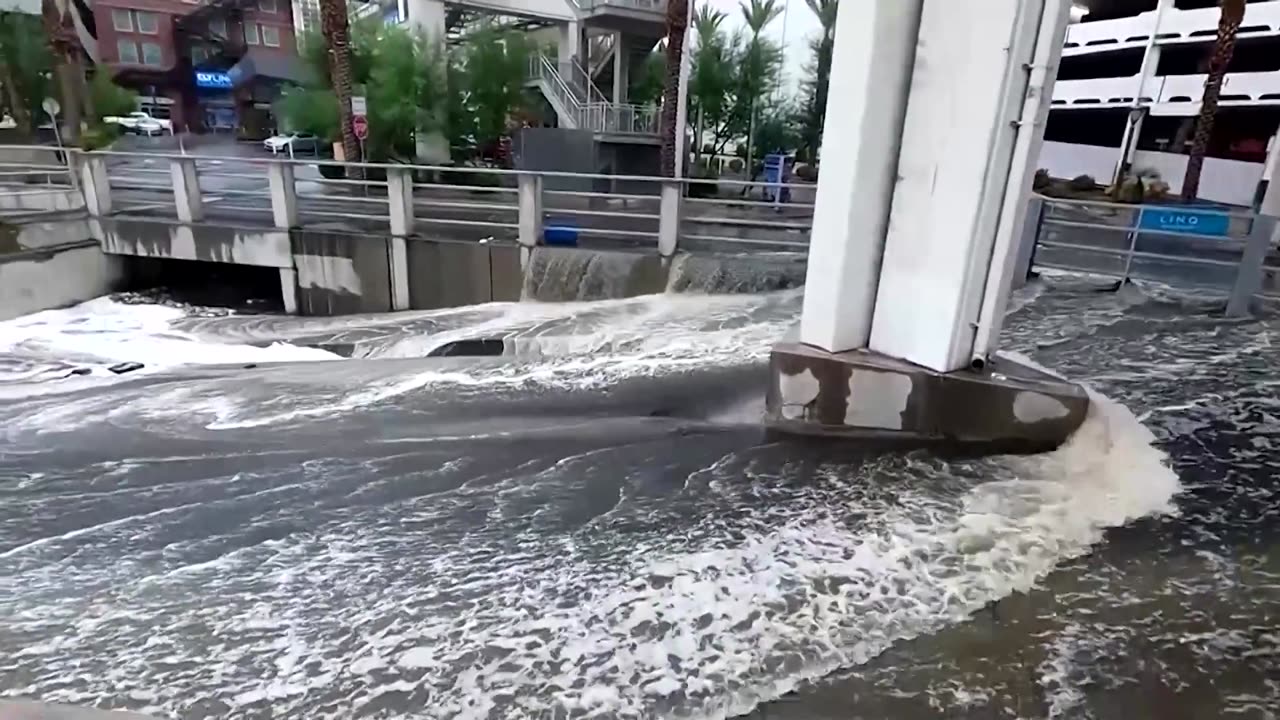 Storm Hilary brings gushing floodwaters to Las Vegas