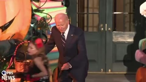 Girl FLEES Biden In HILARIOUS Halloween Moment