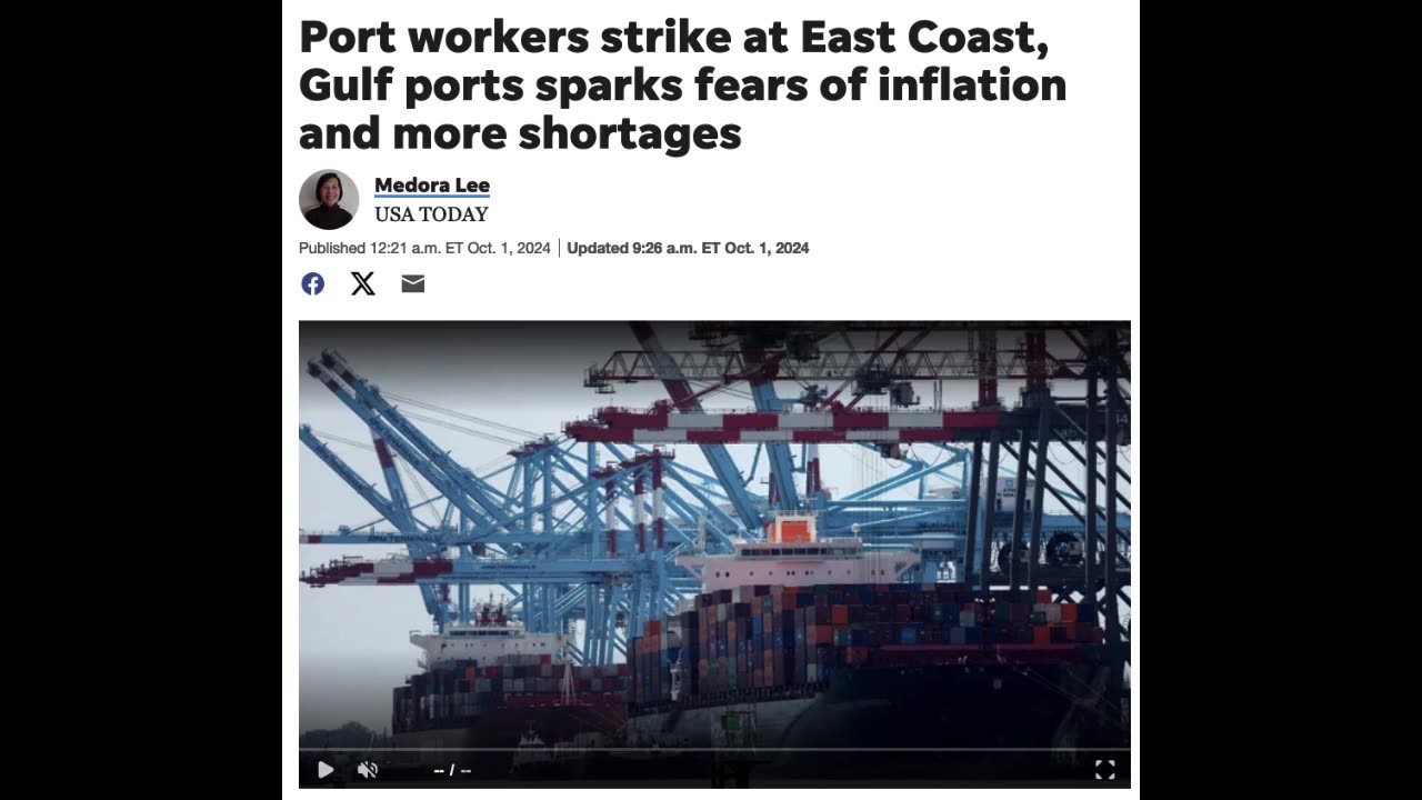 TOTAL SABOTAGE GOVERNMENT STAGED PORT SHUTDOWNS WILL LEAD TO MASSIVE FOOD SUPPLY SHORTAGES