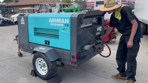 Air Compressor 2011 Airman 185 CFM Diesel Portable Trailer Mounted Rotary Screw