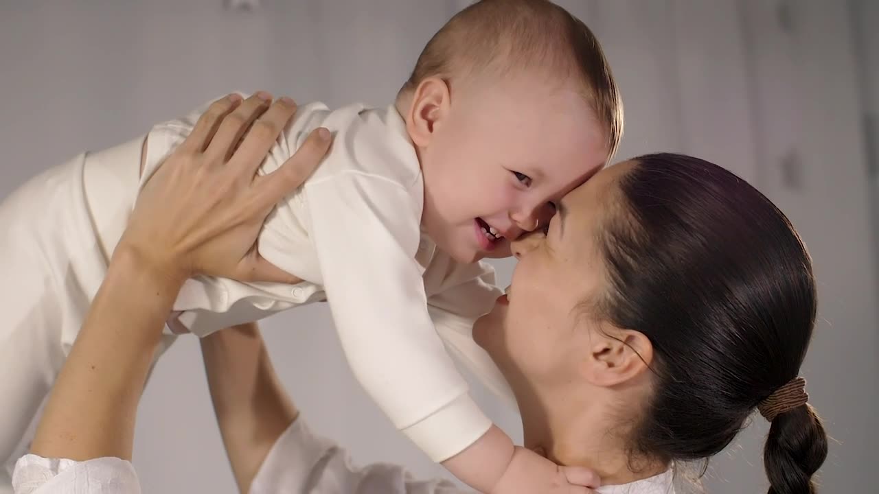 Mom and her son very happy momen