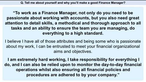 FINANCE MENEGER (interview Questions (How To Become Answer Finance Meneger!)