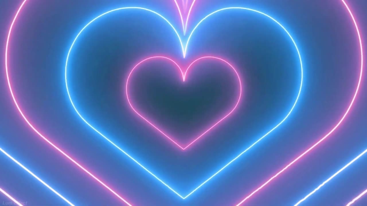 501. Light Love Heart Tunnel❤️💙Romantic Sweet Neon Hearts