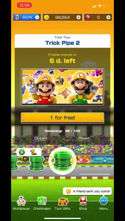 Mario Kart Tour - Free Trick Pipe 2 Pull