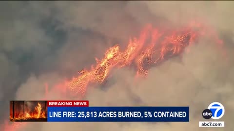 Line Fire in San Bernardino County burns more than 25,800 acres