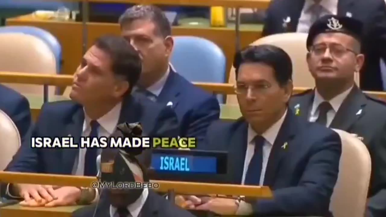 Netanyahu at the UN： ＂Israel seeks peace. Israel yearns for peace. Israel has made peace...