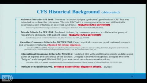 Dr. Lucinda Bateman runs through the history of Epidemic M.E. (aka Enteroviral Encephalomyelitis) & invention of CFS "fatigue state" criterias.