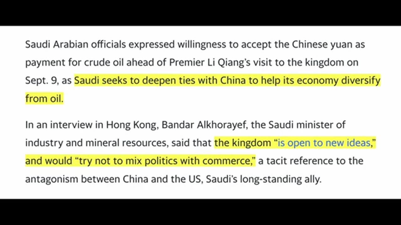 Saudi Wants China's RMB For Oil As BRICS Threatens USD With Payment System Backed by Gold.