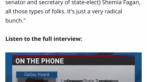 Oregon Senator Dallas Heard Interview