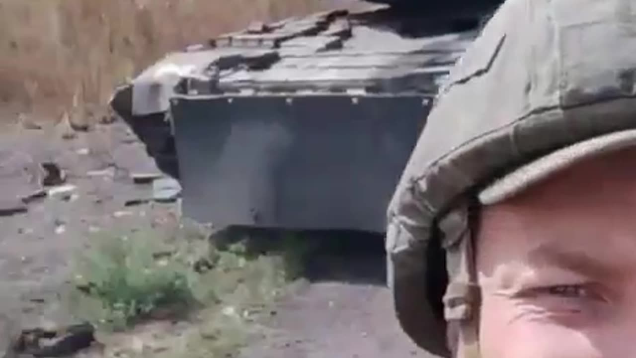 Russian soldier with a trophy Abrams.