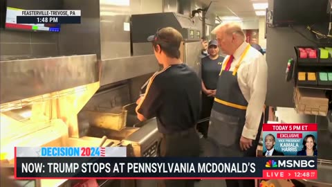 MSNBC Can’t Figure Out Why Trump Would Work 'A Fryer' At McDonald's, As Crowd Cheers Him On