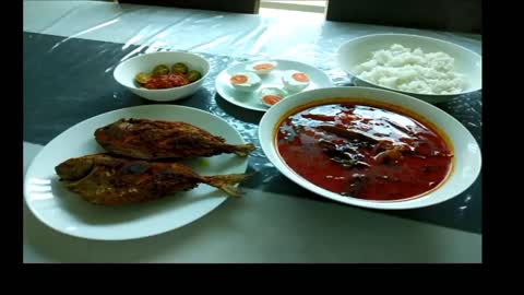 Asam Pedas Ikan Bawal Goreng