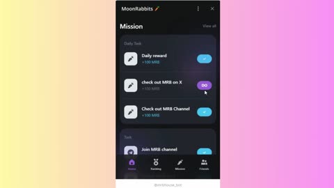 new mining mini app bot telegram moonrabbits listing in 16/10