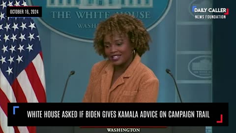 White House Asked If Biden Gives Kamala Advice On Campaign Trail