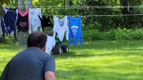 He tried to teach his kids to mow the lawn. He failed.