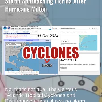 Fact Check: National Hurricane Center Map Does NOT Show New Storm Approaching Florida After Milton