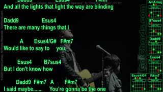Oasis - Wonderwall - Original Song - Lyrics + Guitar Chords (0004-A021)