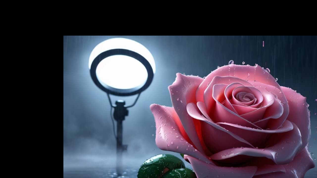 A rose in the rain