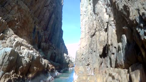 The secret point of Guan Gong Knife cave area in the Basalt Island in Hong Kong