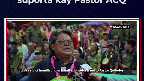 Grupo ng MNLF sa Davao, nagpahayag ng buong suporta kay Pastor ACQ