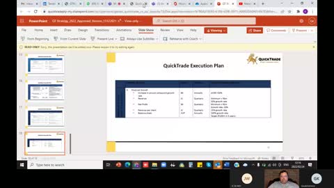 QuickTrade Strategy Followup Meeting 24th February 2022 @10am