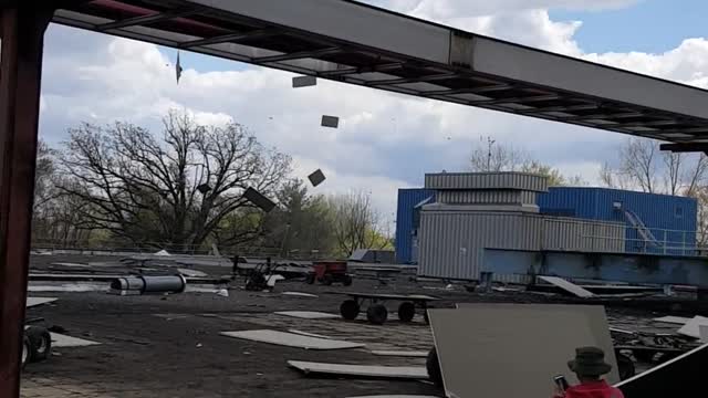 Dust Devil Blows Construction Supplies Into Sky