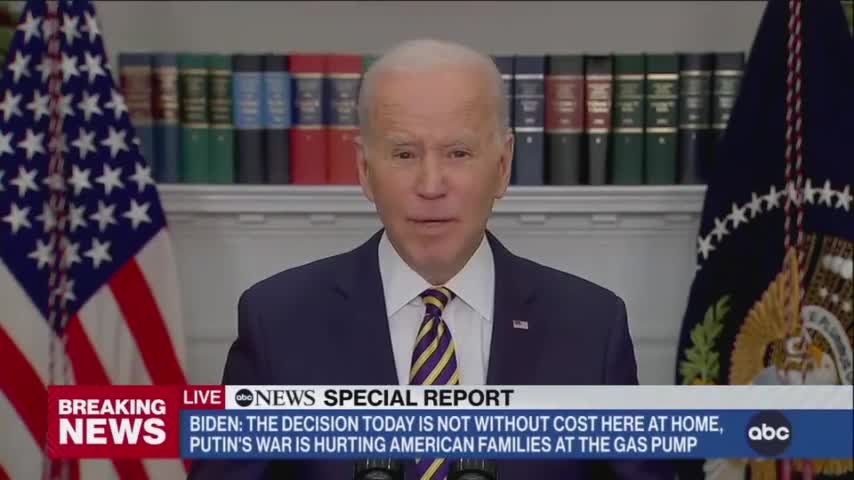 BREAKING: Biden bans Russia oil imports, claims his policies don't hurt American energy