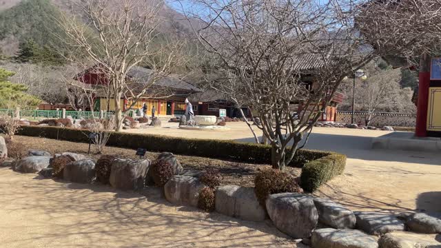 Buddhist temple in winter with beautiful scenery in Korea(5)