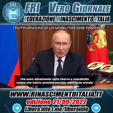 Putin annuncia la mobilitazione parziale - Vero Giornale 21.09.2022