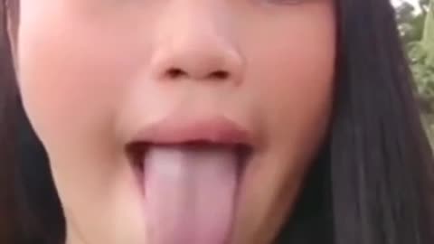 Long Tongue Girls - Big bank tiktok challenge ❤️‍ClipchampGirls