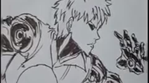 saitama and genos fast drawing