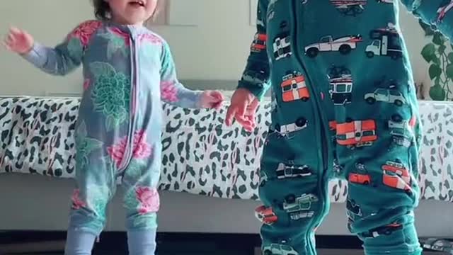 Baby girl owns the dance floor with her adorable dance moves