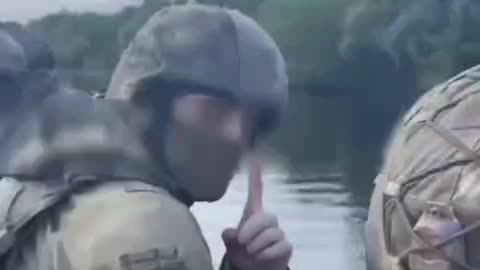Ukraine War - Russian special forces on board the boat BK-16 are rafting down the Dnieper