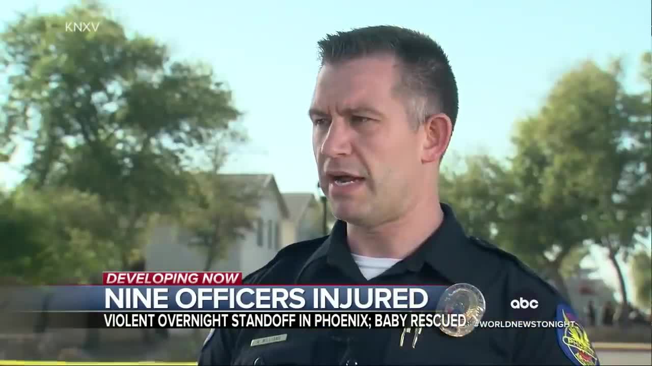 9 officers injured in Phoenix shooting, 1 woman dead