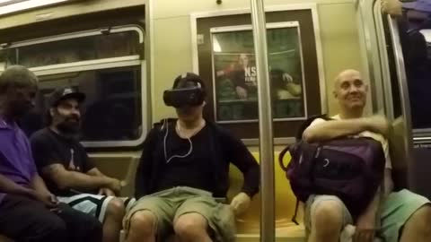 VR PORN PRANK in NEW YORK city subway🤣🤣🤣🤣