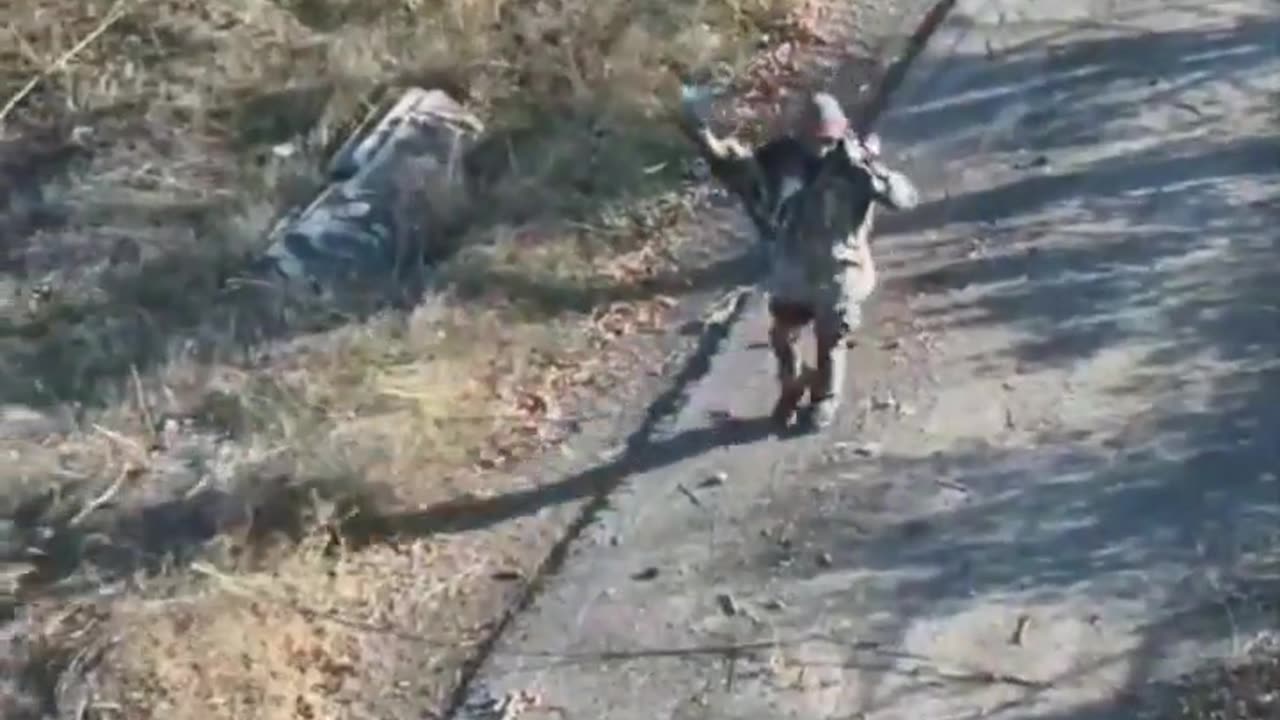 Russian Soldier Surrenders to Ukrainian Drone
