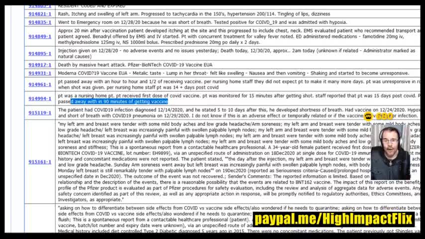 01-26-2021 CDC (VAERS) REPORTING SYSTEM