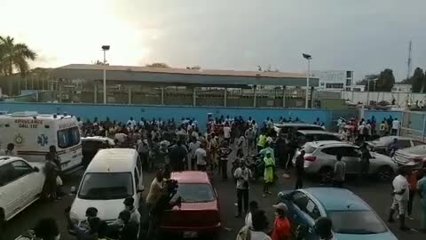 Hearts, player Mohammed Alhassan collapsed on the pitch at full time.