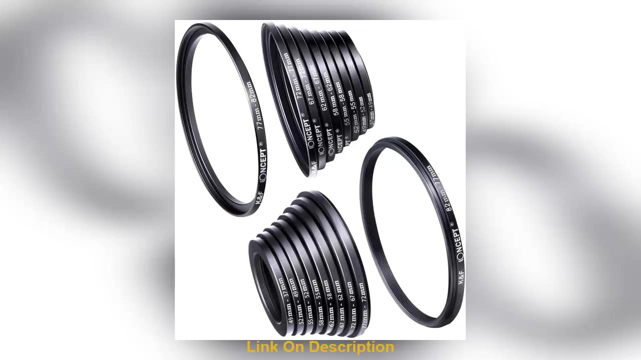 Exclusive K&F CONCEPT 18pcs Camera Lens Filter Step Up