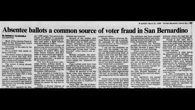 Voter Fraud Articles from the past