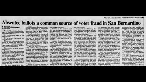 Voter Fraud Articles from the past